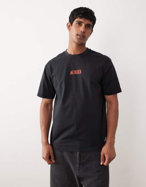 ONLY & SONS - T-shirt taglio comodo nera con stampa Metallica sul retro, 3 di 5