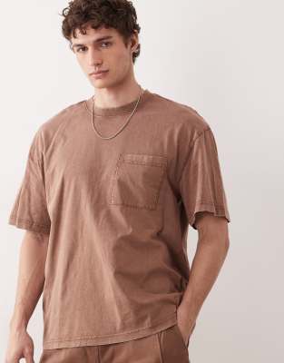 ONLY & SONS - T-shirt ultra oversize - Marron délavé-Brown