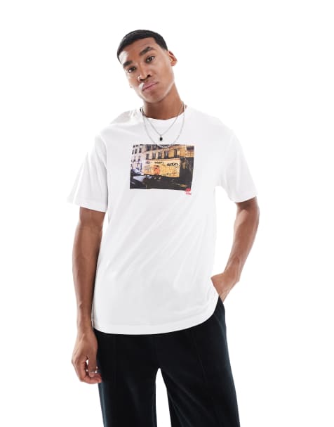 ONLY & SONS t-shirt with graffiti photo print in white - view 1