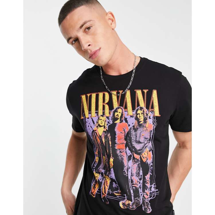 Only & Sons t-shirt with Nirvana print in ASOS