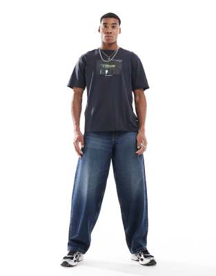 Only & Sons T-shirt With Photo Print In Navy
