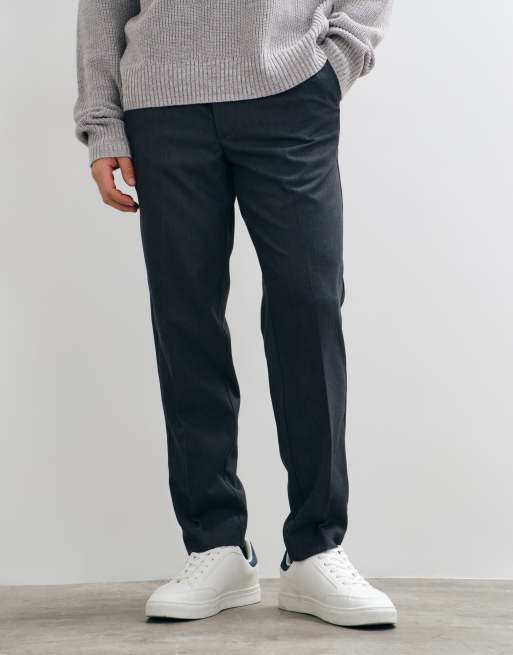ONLY & SONS tailored tapered trousers in dark grey, 2 of 5