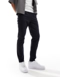 [ONLY & SONS] ONLY & SONS tapered casual pants in navy-Black M Dark Navy