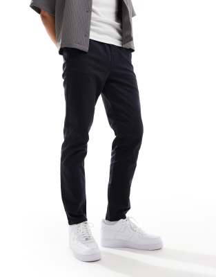ONLY & SONS ONLY & SONS tapered casual trouser in navy-Black