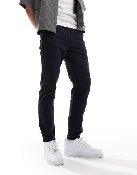 ONLY & SONS tapered casual trouser in navy - view 1