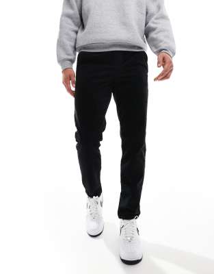 Only & Sons Tapered Corduroy Pants In Black