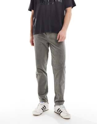 Only & Sons Tapered Corduroy Pants In Green