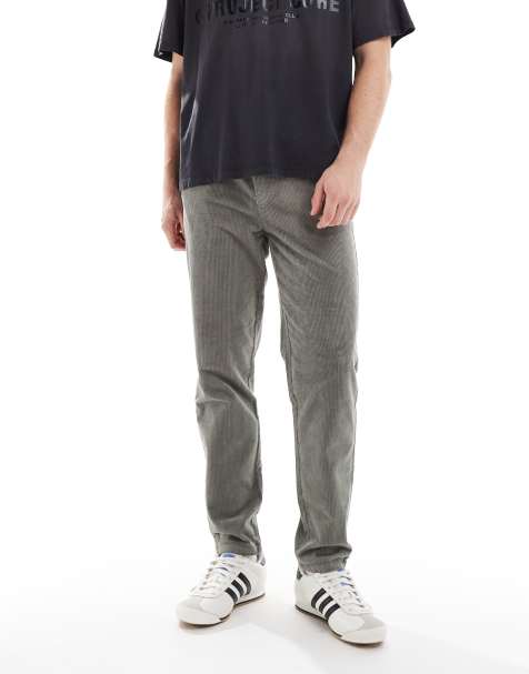 ONLY & SONS tapered corduroy pants in dark sage - view 1