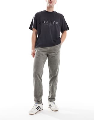 Only & Sons Tapered Corduroy Pants In Green