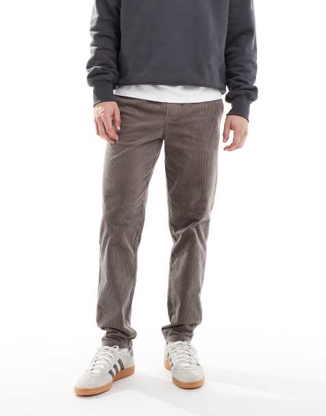 ONLY & SONS tapered corduroy pants in light brown - view 1