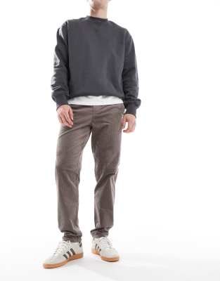 Only & Sons Tapered Corduroy Pants In Brown