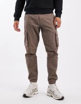 ASOS DESIGN tapered cargo pants in chocolate brown