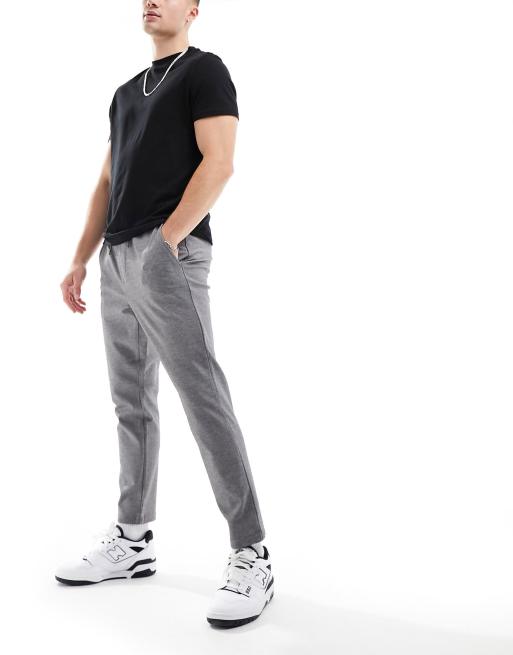 Only &sons - Tapered, elegante bukser i gråmeleret