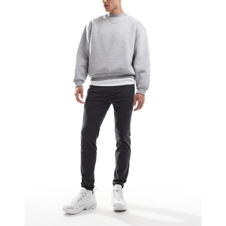 ONLY & SONS tapered fit belted cargo pants in dark gray | ASOS