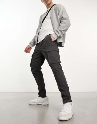Only & Sons Tapered Fit Cargo With Cuffed Bottom In Gray