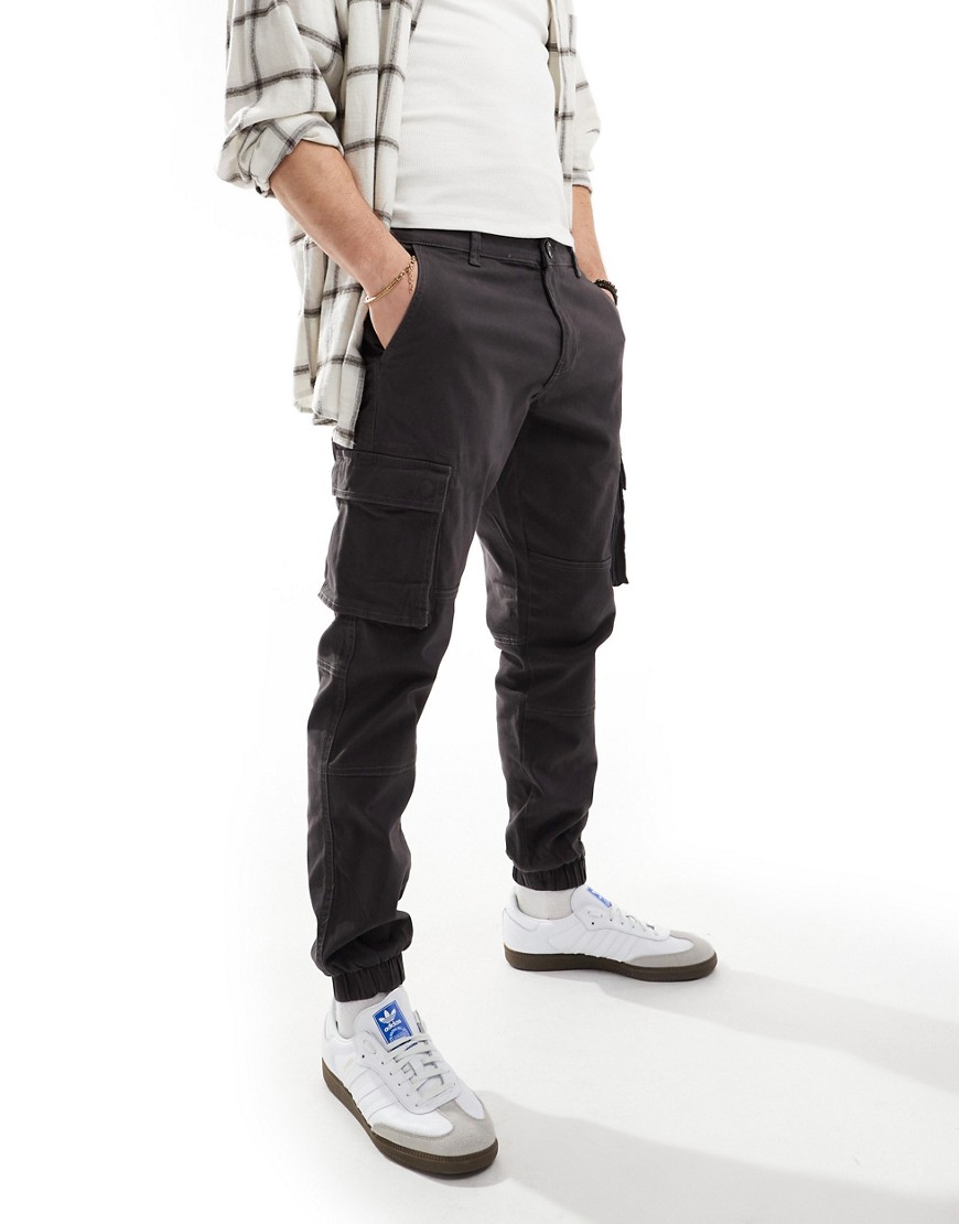 ONLY & SONS tapered fit cargo with cuffed bottom in grey