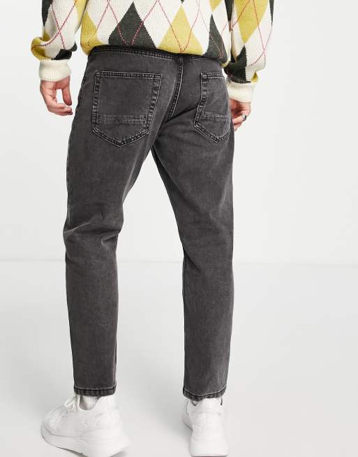 Only & Sons tapered fit cropped jeans in vintage black wash, 4 of 4