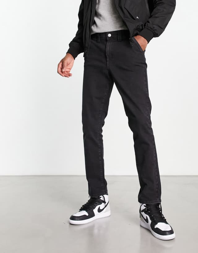 Only & Sons tapered fit jeans in blackwash