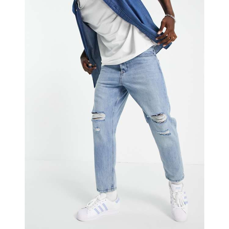 Light Blue Carrot Leg Jeans, Jeans