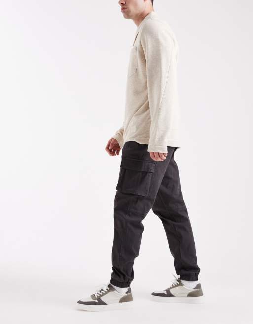 Only & Sons - Tapered grå cargobukser med tætsiddende buksekanter, 3 af 5