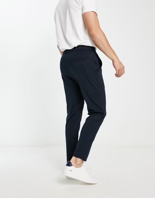 ASOS Tapered Smart Trouser in Blue for Men