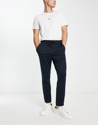 Only & Sons tapered smart trouser in navy - ASOS Price Checker