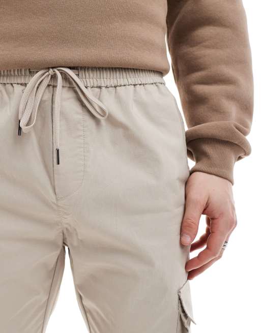 ONLY & SONS tapered tech cargo in stone, 4 of 5