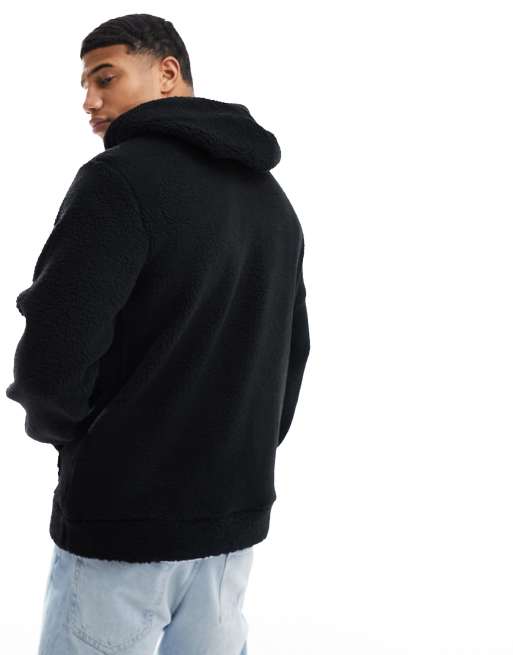 Only & Sons Black Teddy Hoodie