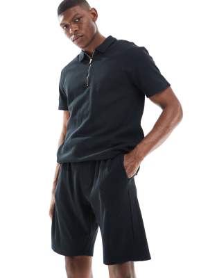 ONLY & SONS ONLY & SONS texture shorts co-ord in black