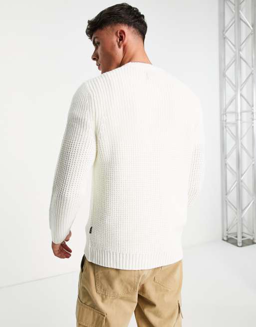 Mens white crew sale neck jumper