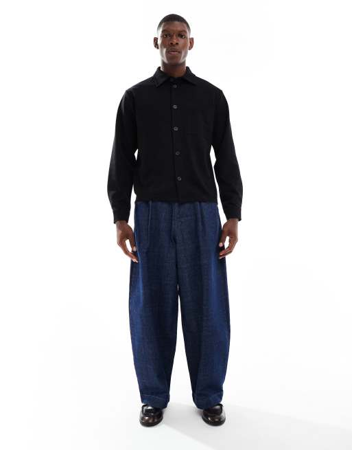 ONLY & SONS textured overshirt in black, 2 of 5