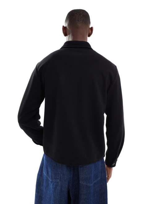 ONLY & SONS textured overshirt in black, 3 of 5