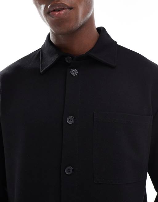 ONLY & SONS textured overshirt in black, 5 of 5