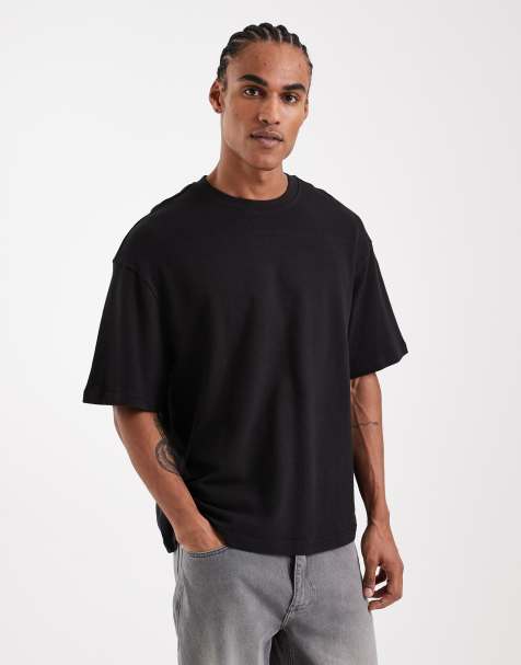 ONLY & SONS structured oversized t-shirt in black