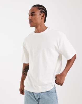 Only & Sons Textured Oversized T-shirt In White