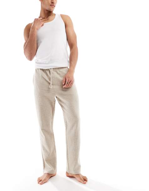 ONLY & SONS textured pants in washed ecru - view 1