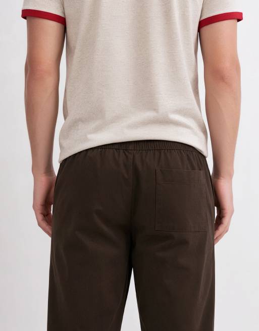 ONLY & SONS Toby loose tapered fit bomuldsbukser i mørkebrun, 8 af 8