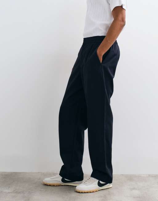 ONLY & SONS Toby loose tapered fit bomullsbyxor i navy, 2 av 5
