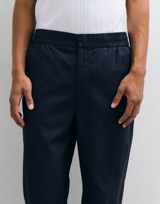 ONLY & SONS Toby loose tapered fit bomullsbyxor i navy, 3 av 5
