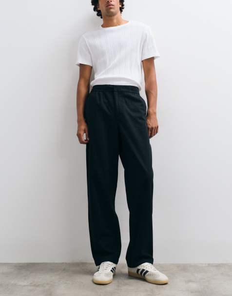 ONLY & SONS Toby loose tapered fit cotton pants in black - view 1