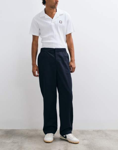 ONLY & SONS Toby loose tapered fit cotton pants in navy - view 1