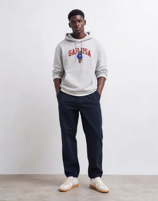 ONLY & SONS Toby loose tapered fit cotton pants in navy, 8 of 10