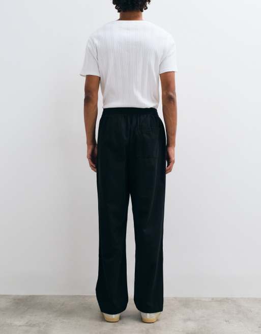 ONLY & SONS Toby loose tapered fit cotton trouser in black, 3 of 5