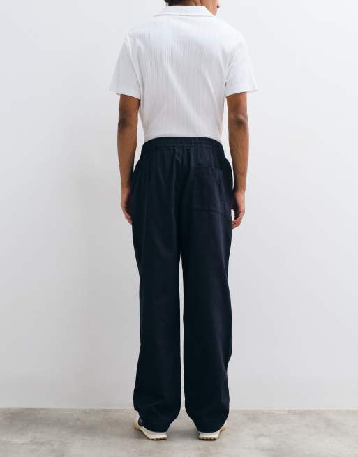 ONLY & SONS Toby pantalon ample fuselé en coton bleu marine, 4 de 5