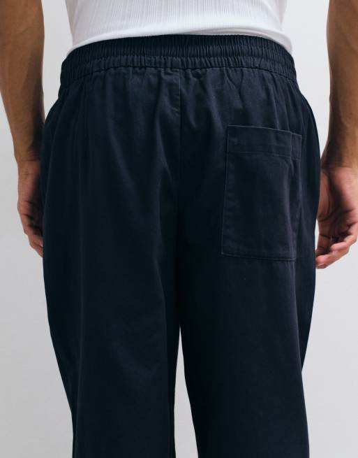 ONLY & SONS - Toby - Pantaloni ampi affusolati in cotone blu navy, 5 di 5