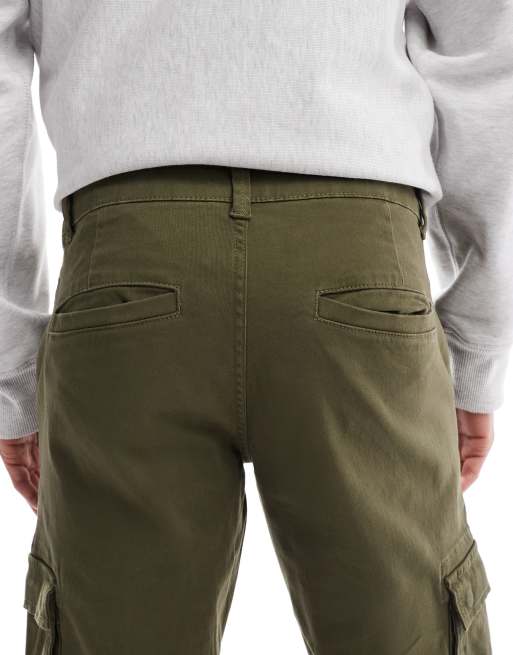 Only & Sons - Toelopende cargobroek met aansluitende boorden in kaki    , 5 van 5