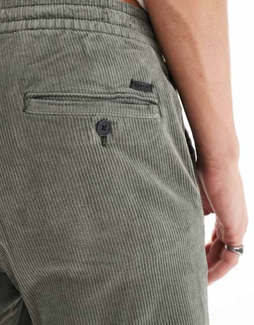 Only & Sons - Toelopende cargobroek van corduroy in groen met wassing, 3 van 5
