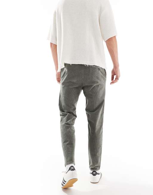Only & Sons - Toelopende cargobroek van corduroy in groen met wassing, 4 van 5