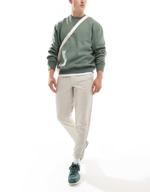 Only & Sons - Toelopende crop broek in crème 