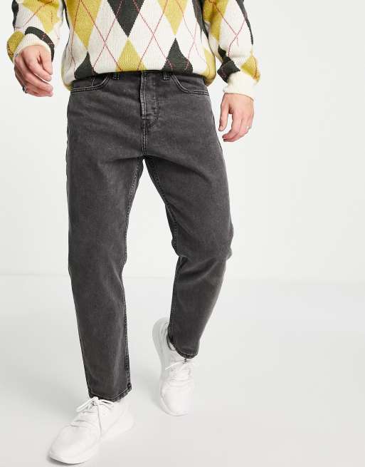 Only & Sons - Toelopende cropped jeans in vintage zwarte wassing